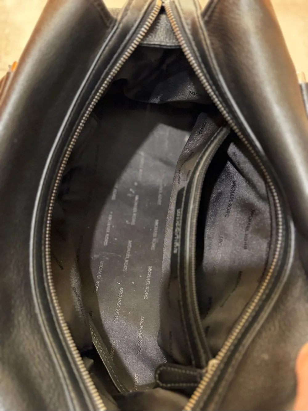 Michael Kors Black Leather Satchel with Crossbody Strap